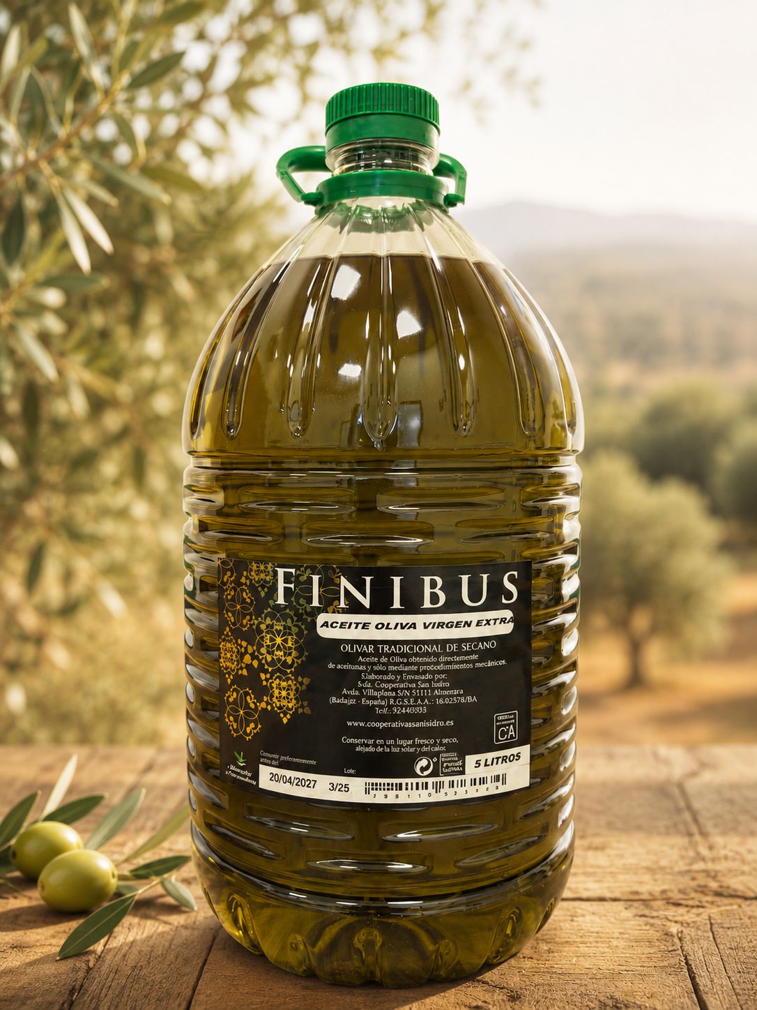 aceite de oliva virgen extra variedad morisca finibus 5l (caja de 3 botellas)